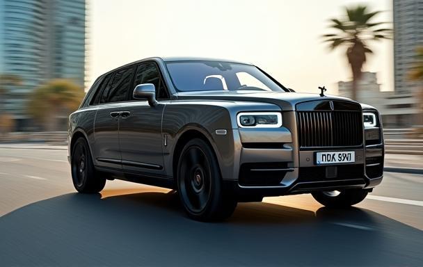 Powerful luxury SUV in an urban setting.