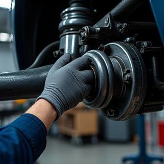 Vehicle service being performed.